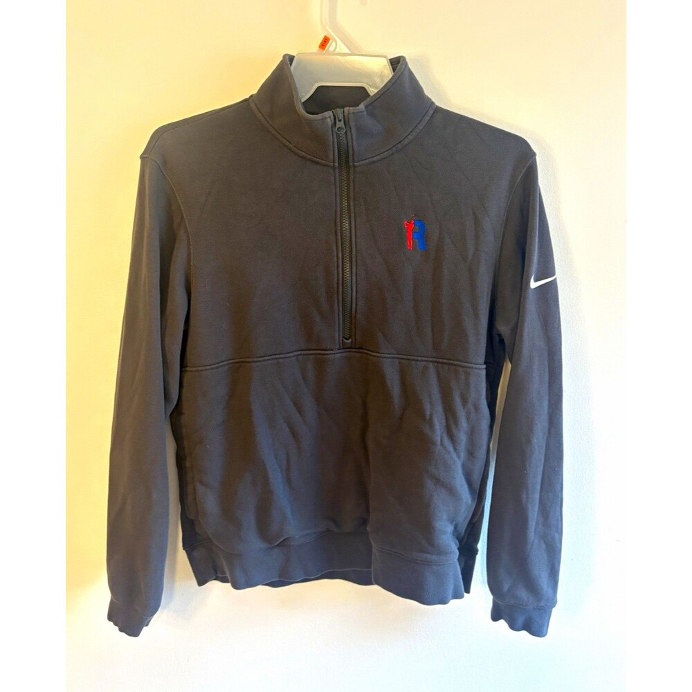 Nike Golf Men's Gray M 1/2 Zip Fleece Track Jacket Mock Neck Solid
